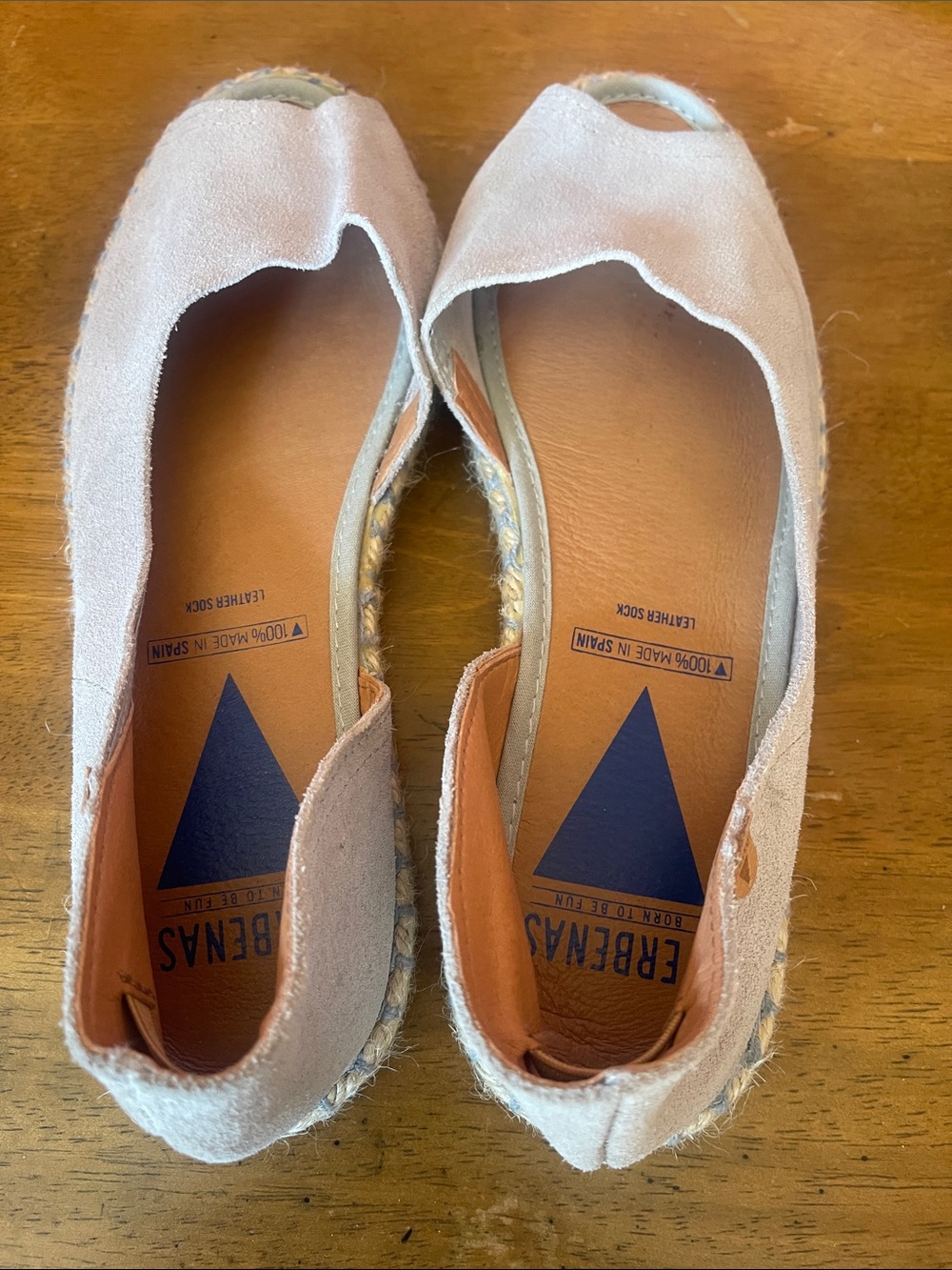 Women's Verbenas Open-Toe Espadrille in Light Pink Suede